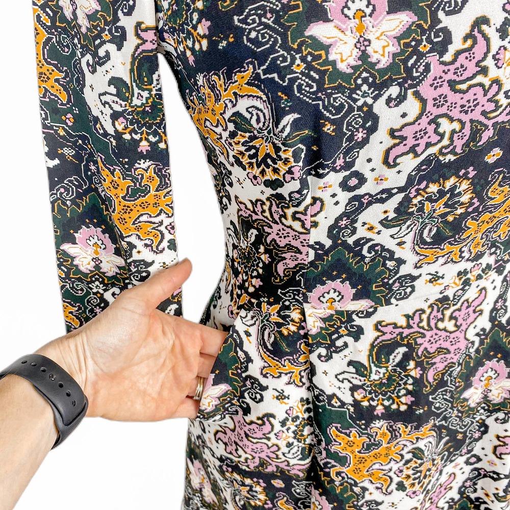 A.L.C. Dress Silk Dress Mini Dress Floral Dress Long Sleeve Dress Tordi Size 2 - Picture 9 of 11